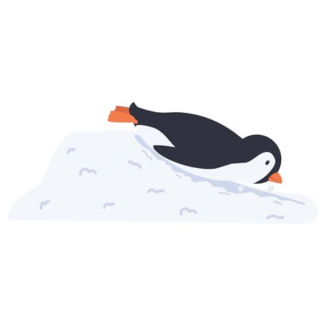 penguin Sliding Off Snow Hill 14461091 Vector Art at Vecteezy