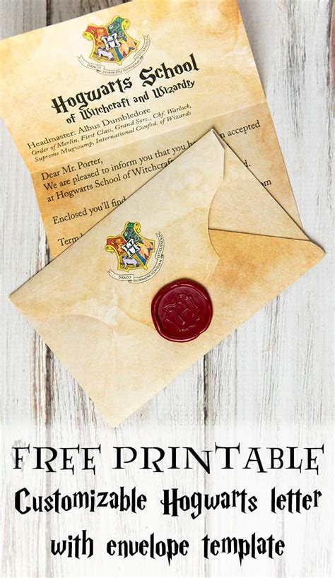 Free Printable: Customizable Hogwarts Letter and Envelope | Harry potter invitations, Harry ...