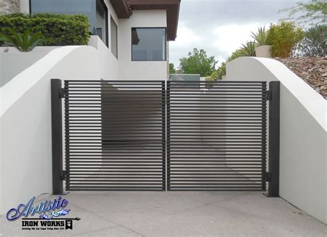 Modern Style Wrought Iron Driveway Gate - Fairfax DG0359