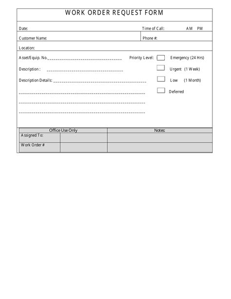 Work Order Request Form - Table - Fill Out, Sign Online and Download ...