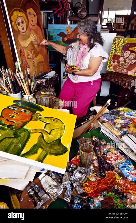 Artist Mirka Mora in her studio, Australia Stock Photo - Alamy