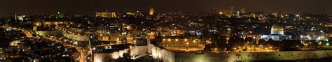 Old City Jerusalem Night Panorama by Jsteck