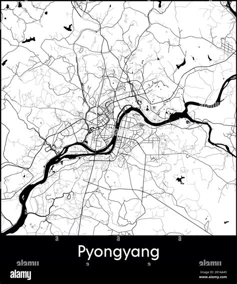City Map Asia North Korea Pyongyang vector illustration Stock Vector ...