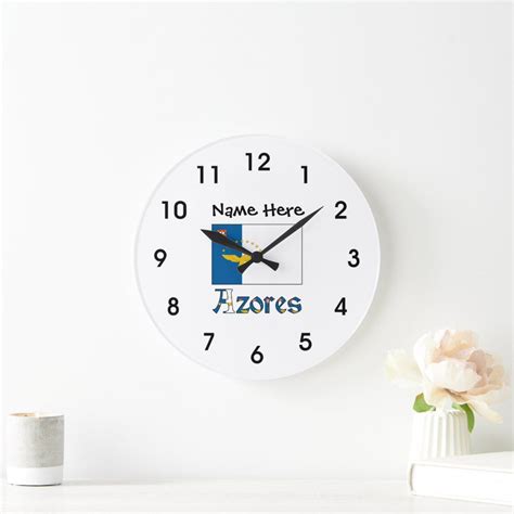 Azores and Azorean Flag with Your Name Large Clock | Clock, Large clock, Wall clock