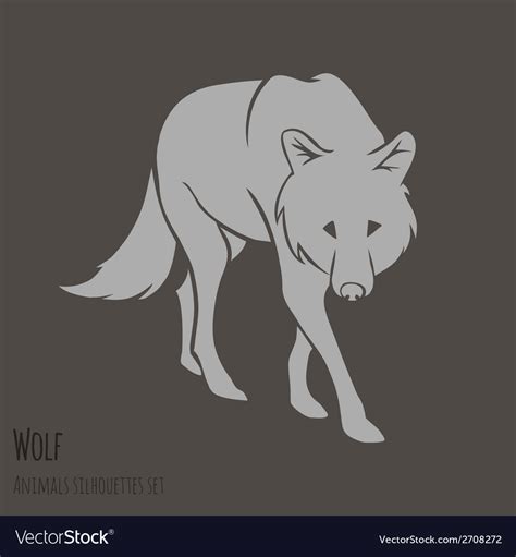 Grey wolf silhouette Royalty Free Vector Image