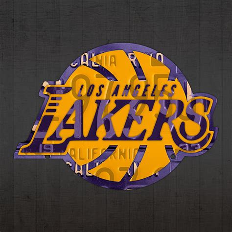 Los Angeles Lakers Basketball Team Retro Logo Recycled License Plate ...