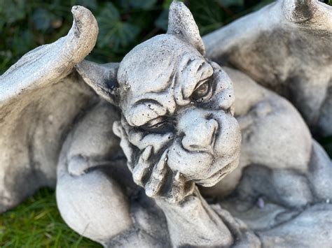 Concrete Gargoyle Gargoyle With Wings Gargoyle Statue Garden - Etsy