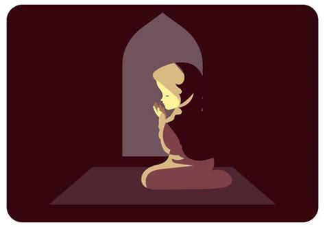 Muslim Girl Praying Vector 371346 Vector Art at Vecteezy