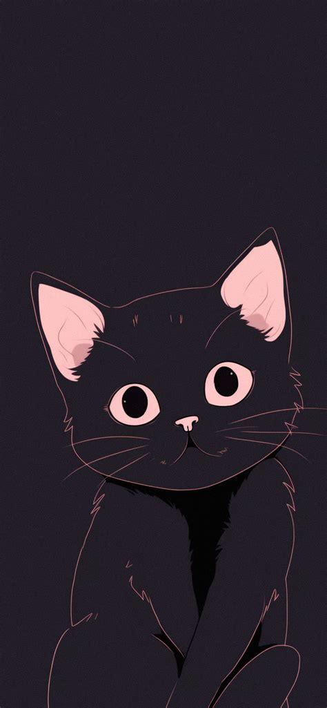 Black & Pink Cat Aesthetic Wallpapers - Cool Black Cat Wallpapers