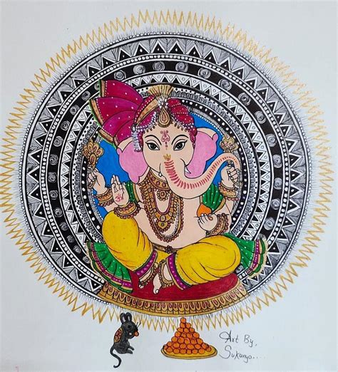 Ganesh ji Mandala art Drawing by Sukanya Sharma - Fine Art America