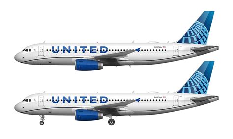 United Airlines Airbus A320 Illustration (2019 Livery) – Norebbo