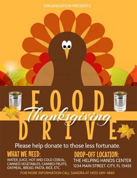 Thanksgiving Templates | Food drive flyer, Food drive, Thanksgiving ...