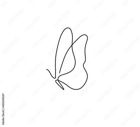 Vector isolated tiny one line butterfly drawing. Simple minimal ...