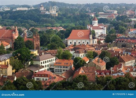 View of Vilnius Old Town, Lithuania Stock Photo - Image of district ...