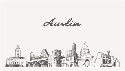 35 Austin Texas Skyline Line Drawing Images, Stock Photos, 3D objects ...