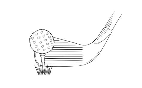 Sketch Of The Golf Ball And Golf Club Stock Illustration - Download ...