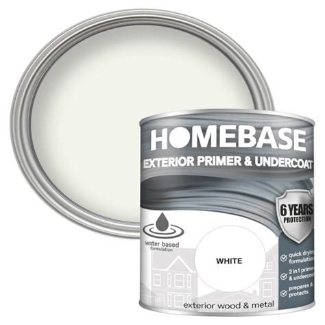 Homebase Exterior Primer Undercoat - Brilliant White 750ml | Homebase