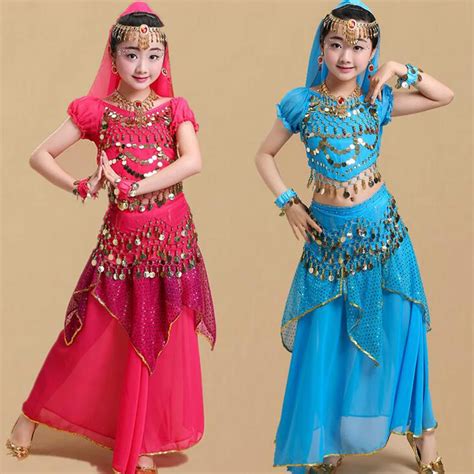 Kids Belly Dance wear Costumes Girls Bollywood Dancing clothes Indian Children Ballroom Stage ...