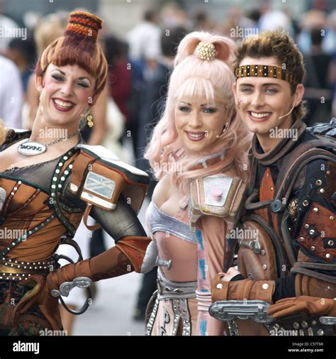 Cast members of West End show Starlight Express perform on London's South Bank Stock Photo - Alamy