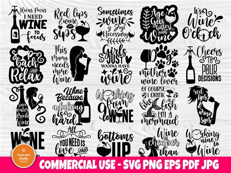 Drinking SVG Bundle, Wine Quotes Svg Graphic by TonisArtStudio ...