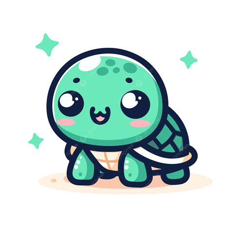 Cute Turtle Cartoon Illustration Vector, Turtle Clipart, Cute Clipart ...