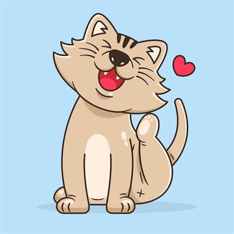 Premium Vector | Adorable cute cat drawing concept illustration