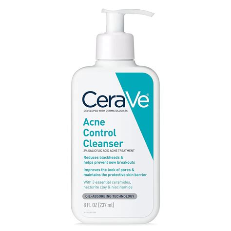 CeraVe Face Wash Acne Treatment | Salicylic Acid Cleanser with ...