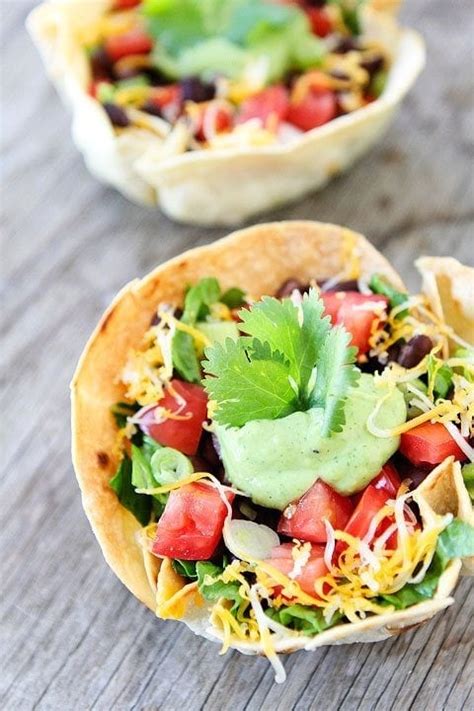 Homemade Tortilla Bowls | Taco Salad in Tortilla Bowls | Two Peas & Their Pod