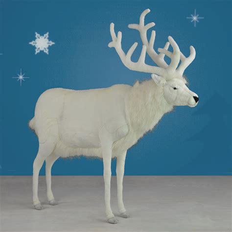 Hansa Large Plush White Reindeer - 46in.