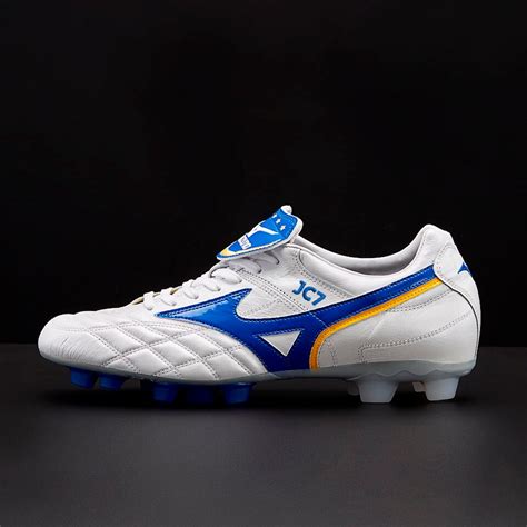 Mizuno Wave Cup Legend FG - White/Wave Cup Blue/Cyber Yellow - Firm Ground - Mens Boots