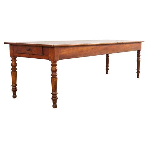 19th Century Country French Provincial Farmhouse Fruitwood Dining Table For Sale at 1stDibs