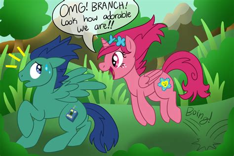 A fun little crossover fan art! Branch and Poppy as PONIES! :D Of ...