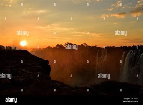 Victoria Falls at sunset, Zimbabwe, Africa Stock Photo - Alamy