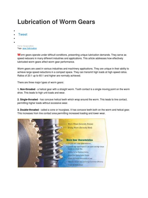 Worm Gear Lubrication | Gear | Lubricant