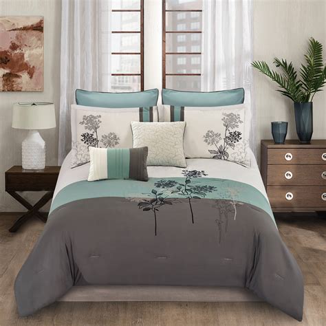 Riverbrook Home Emilie Embroidered Soft Teal 8pc Queen Comforter Set ...