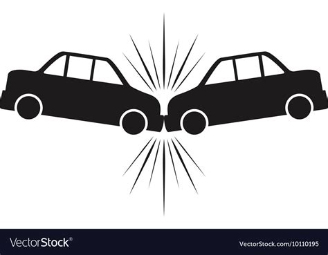 Car accident silhouette vehicle insurance icon Vector Image