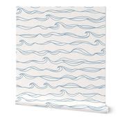 Ocean Waves (On White) Wallpaper | Spoonflower