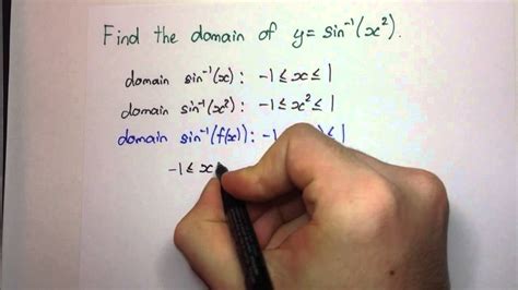 HSC 3U Maths: Inverse Functions - Finding the domain of arcsin(x^2) - YouTube