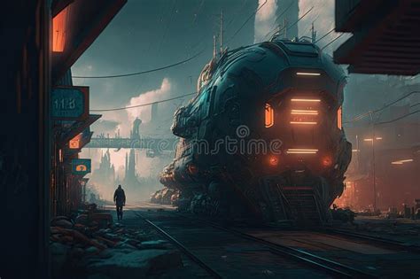 Illustration of the Futuristic Cyberpunk World Stock Illustration ...