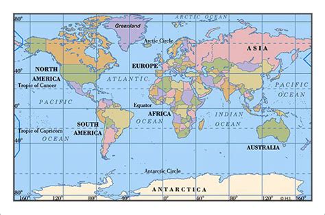 Map Of The World With Latitude Lines - Direct Map