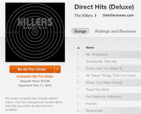 The Killers News – 'Direct Hits' Available for Preorder in United...