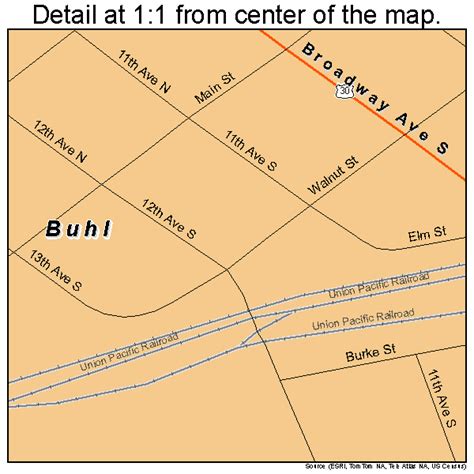 Buhl Idaho Street Map 1610810