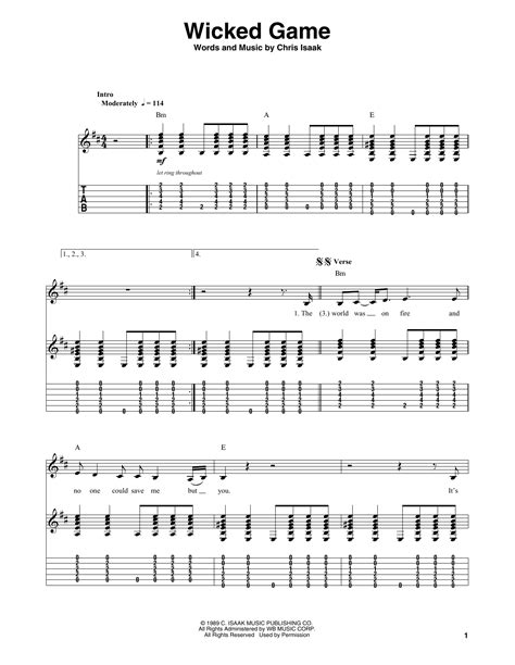 Wicked Game by Chris Isaak - Guitar Tab Play-Along - Guitar Instructor