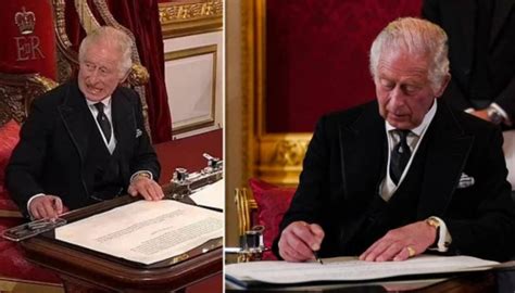 King Charles gets angry with pen tray during his proclamation signing | Newshub