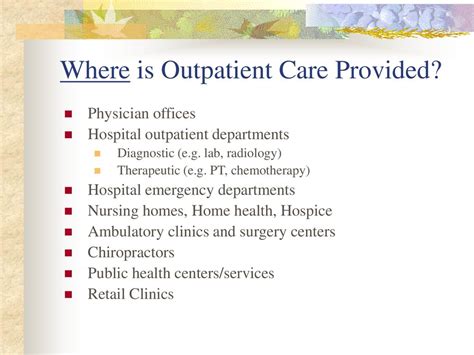 Outpatient Services and Primary Health Care - ppt download