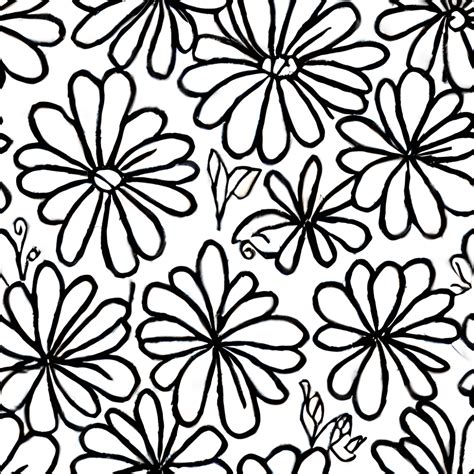 Flowers Coloring Page Black and White · Creative Fabrica