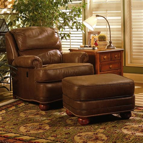 Reclining Chair With Ottoman : Dark Brown Leather Multi-function ...