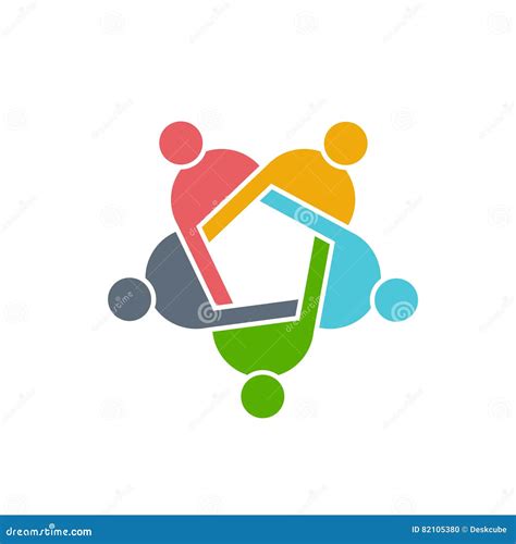 Teamwork Connection Logo Illustration Stock Illustration - Illustration ...