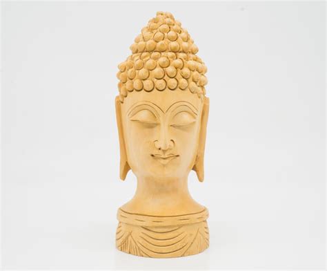 Wooden Buddha Head Moti Staute