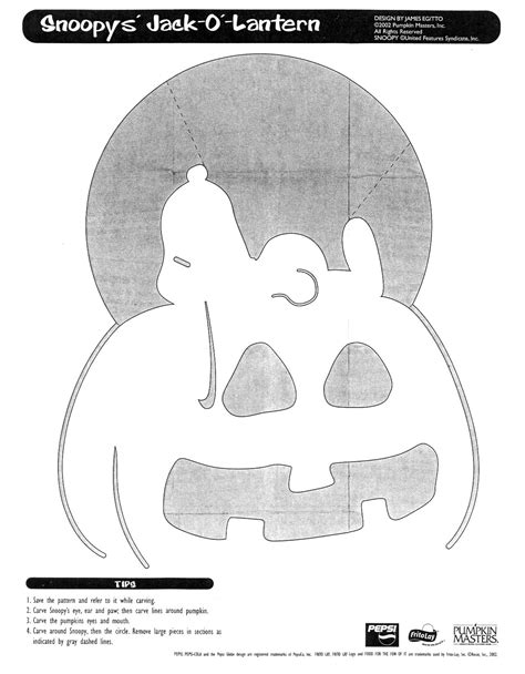 Peanuts/Charlie Brown: Snoopy (Pumpkin Stencil - Pumpkin Pattern - Pumpkin Template - Jack-o ...